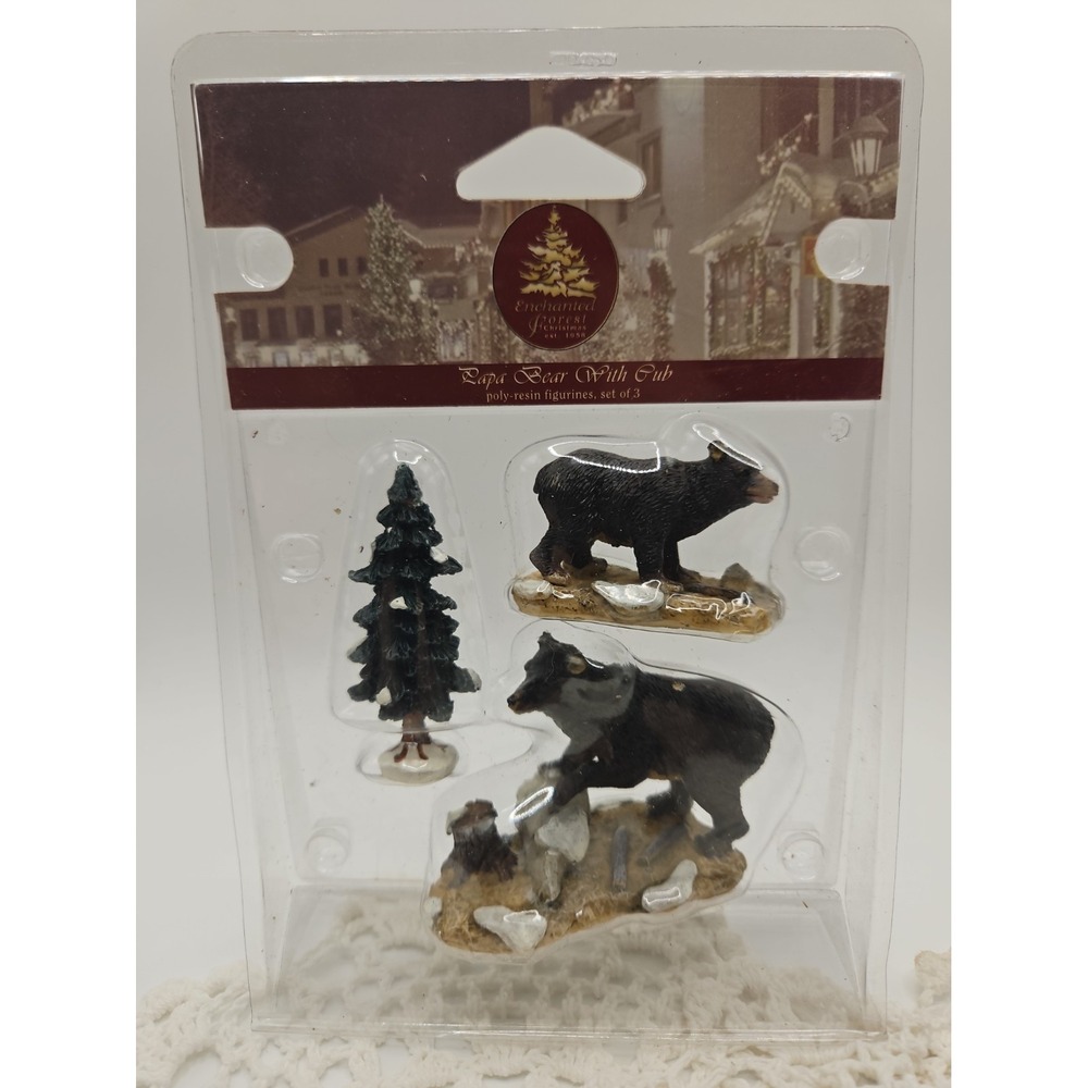 2003 Lemax Christmas Village PAPA BEAR WITH CUB